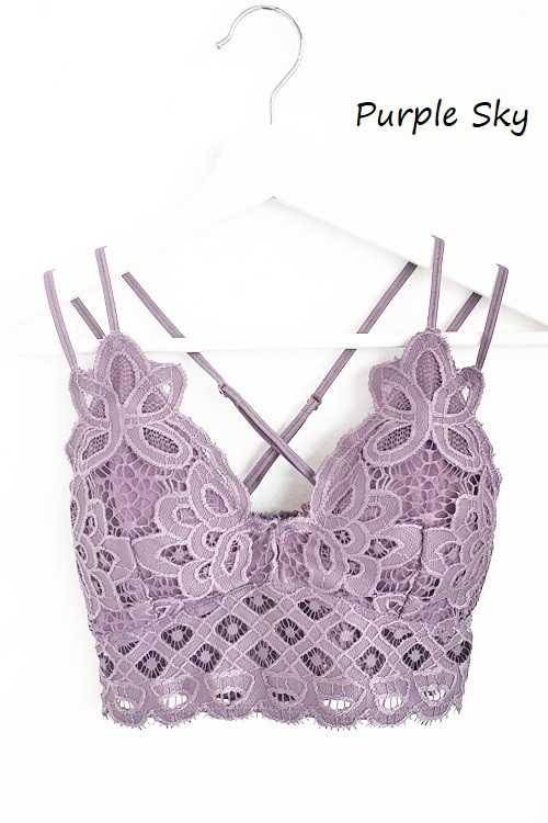 Vanilla Monkey – wholesale Bralette - Dam – Plus size spets-bralette med vågformad kant och justerbara axelband15