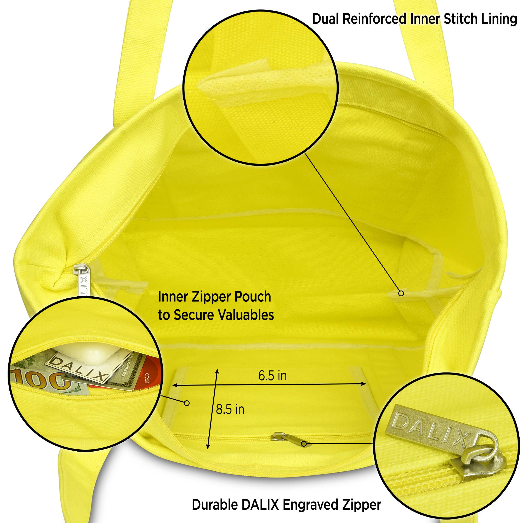 Dalix – wholesale Tote bag – Women's – DALIX 20" Solid Color Cotton Canvas Shopping Tote Bag44