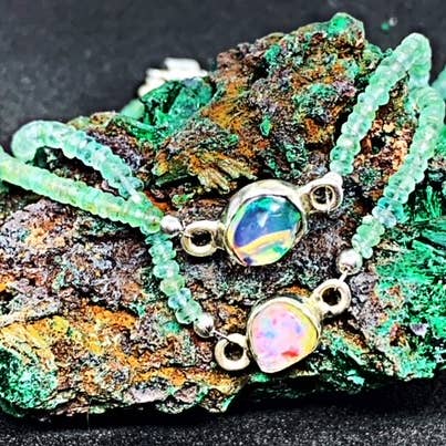 Emerald and Opal Necklace Set for wholesale by Rockman Designs