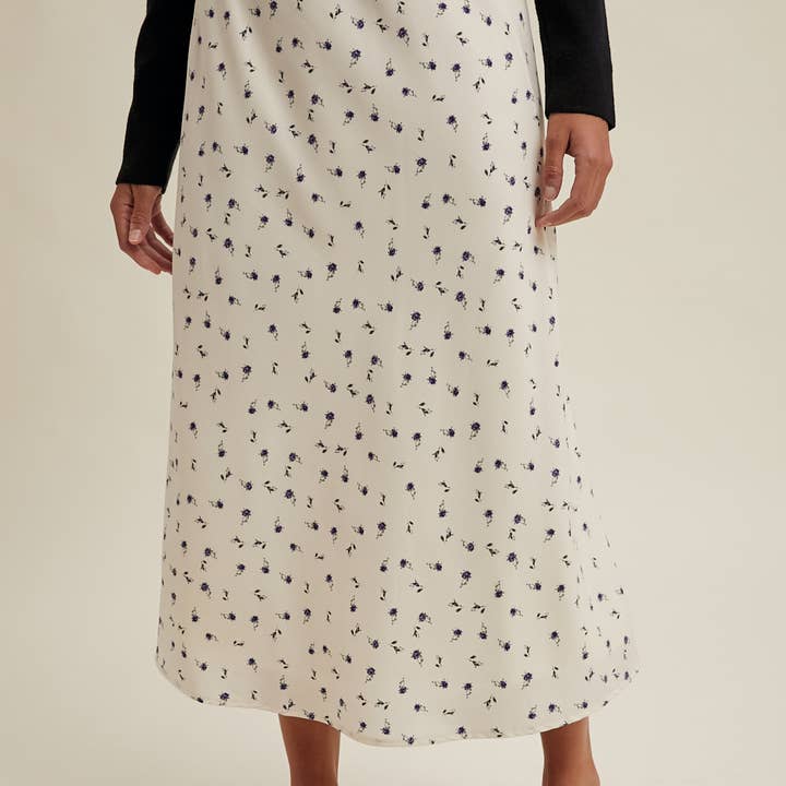 GONNA MIDI FLOREALE CON DETTAGLIO DI BORDO per la vendita all'ingrosso da parte di Wishlist Apparel
