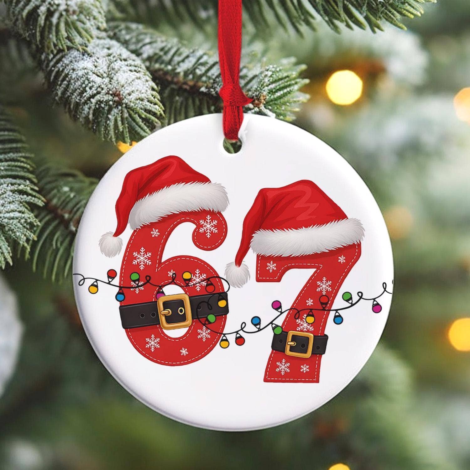 Embrova - Wholesale Ornament - Six Seven Christmas Ornament, Funny Gen Alpha Humor Ornament0