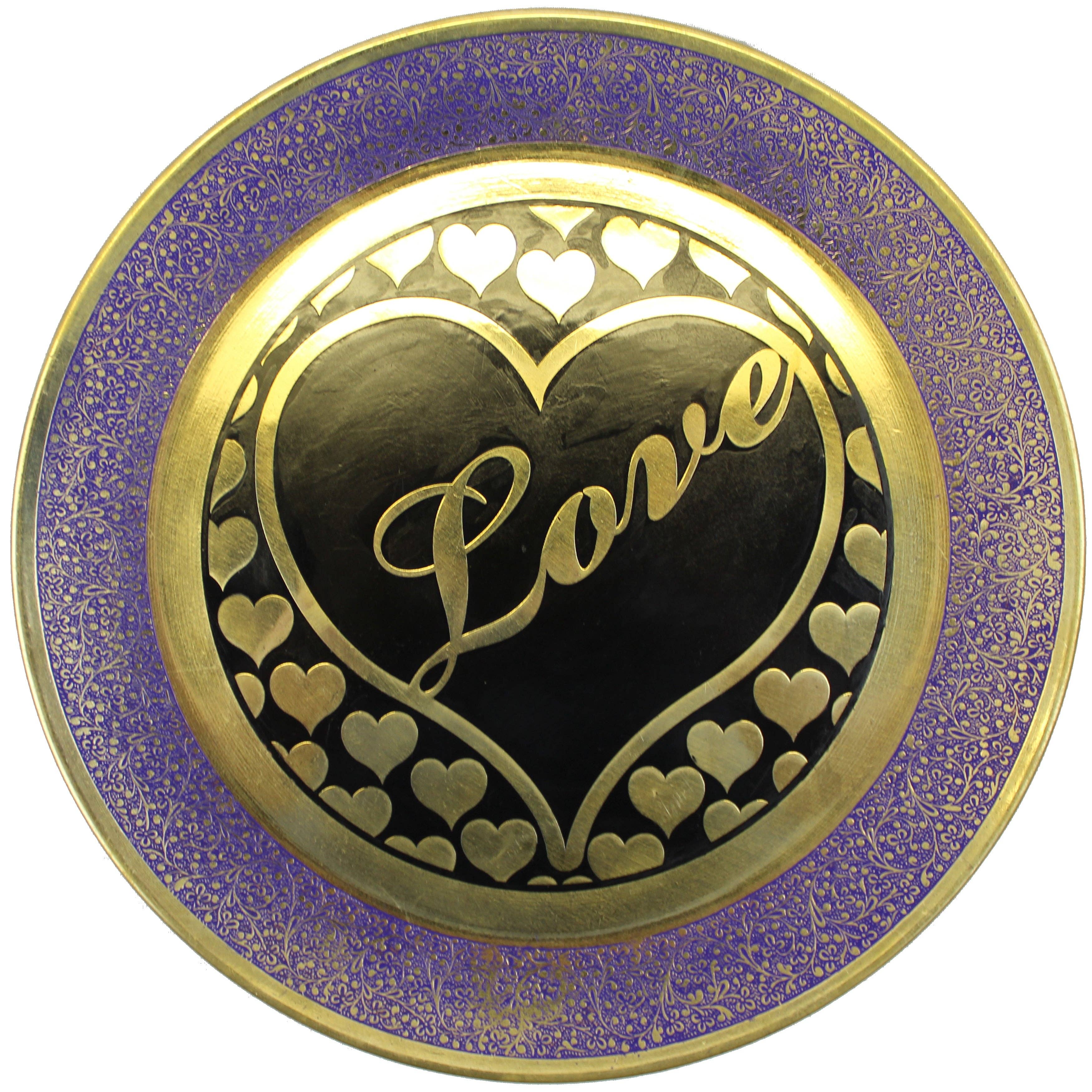 Natural Geo – Großhandel Dekorative Platte/Teller/Schüssel – Natürliche Geo-Liebendes Herz Dekorative Wandhängende Messing-Akzentplatte0