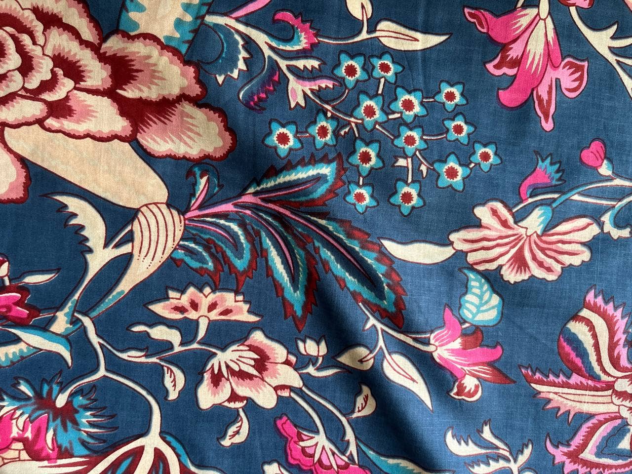 Bhawana Handicrafts - Vente Peintures pour tissu - Tissu indien fait à la main, tissu de couture à imprimé floral pour femmes1