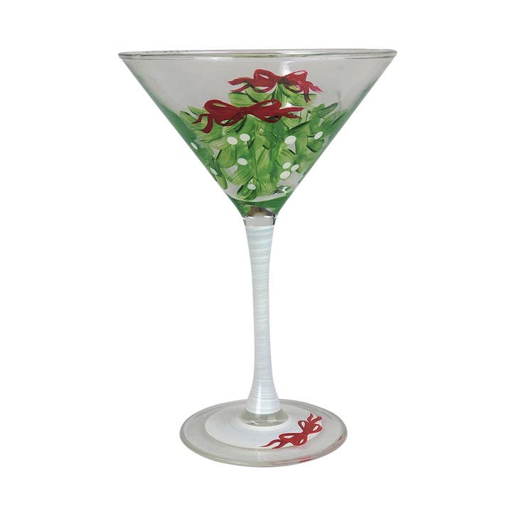 Verres à Martini Mistletoe Love pour la vente par Golden Hill Studio