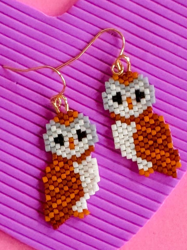 Eule Capone | Perlenohrringe für den Großhandel von Larry’s Waffle Shop