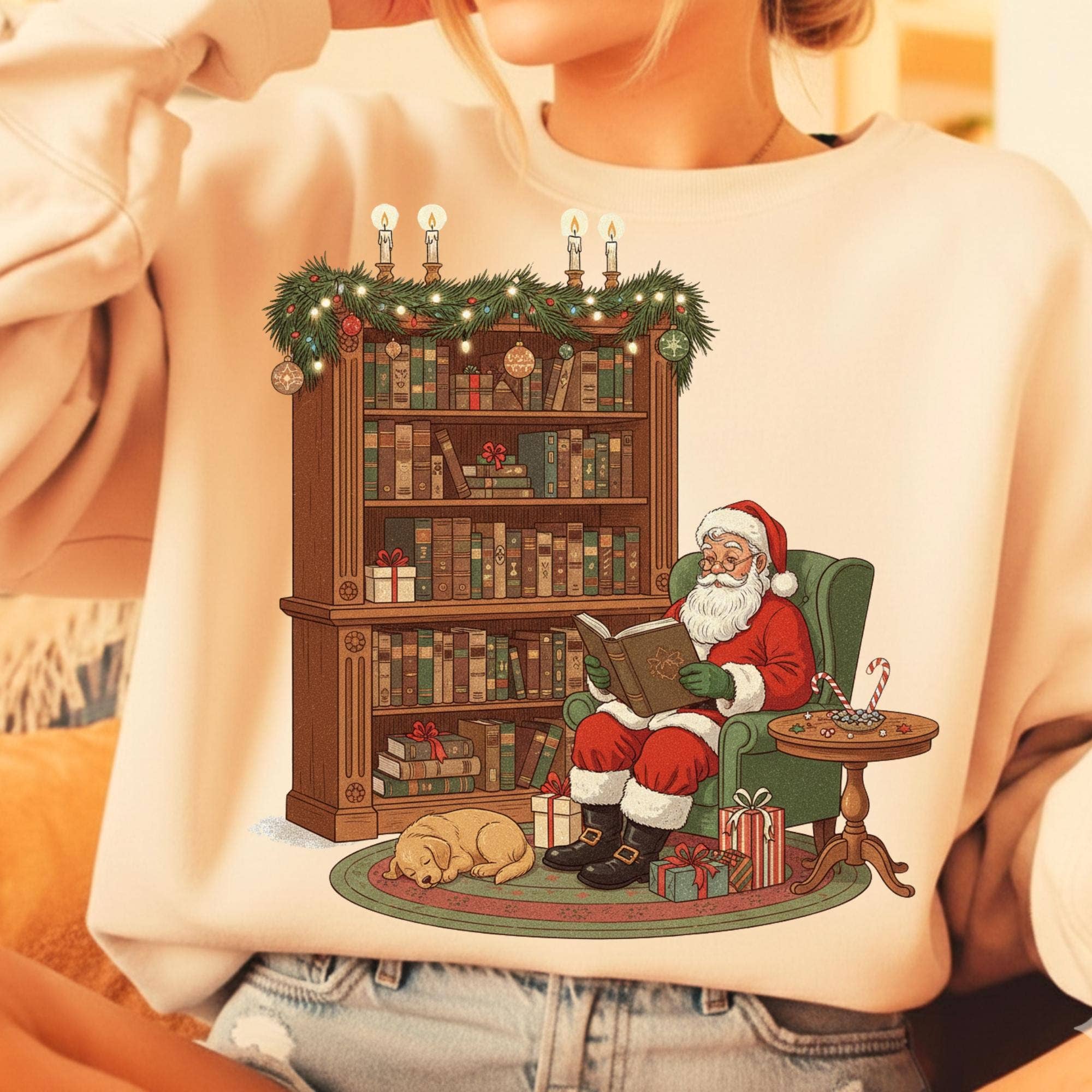 DLT Ecommerce – Großhandel T-Shirt (Grafikdruck) – Damen – Saisonale Lesungen T-Shirt, Weihnachtsbuchbaum Sweatshirt1