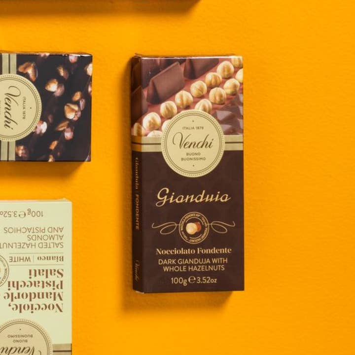 Venchi - Wholesale Chocolate Bar - Gianduja Dark Chocolate Bar with Hazelnuts - Italian Gourmet