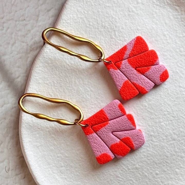 Sea Fan - Handmade Orange and Pink Earrings for wholesale by DUESTELLE ITALIA