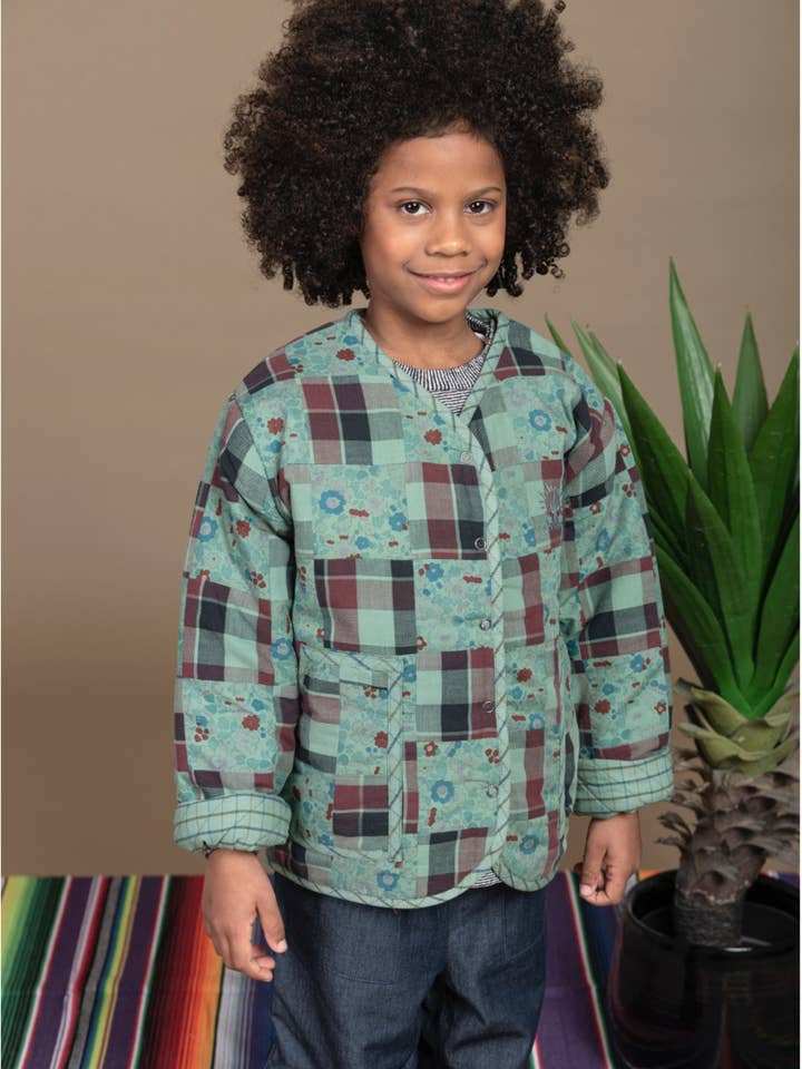 Colete para crianças Patchwork Céladon por atacado de Azala