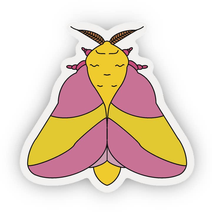 Rosy Maple Moth Sticker for wholesale by Wednesday's Whimsies