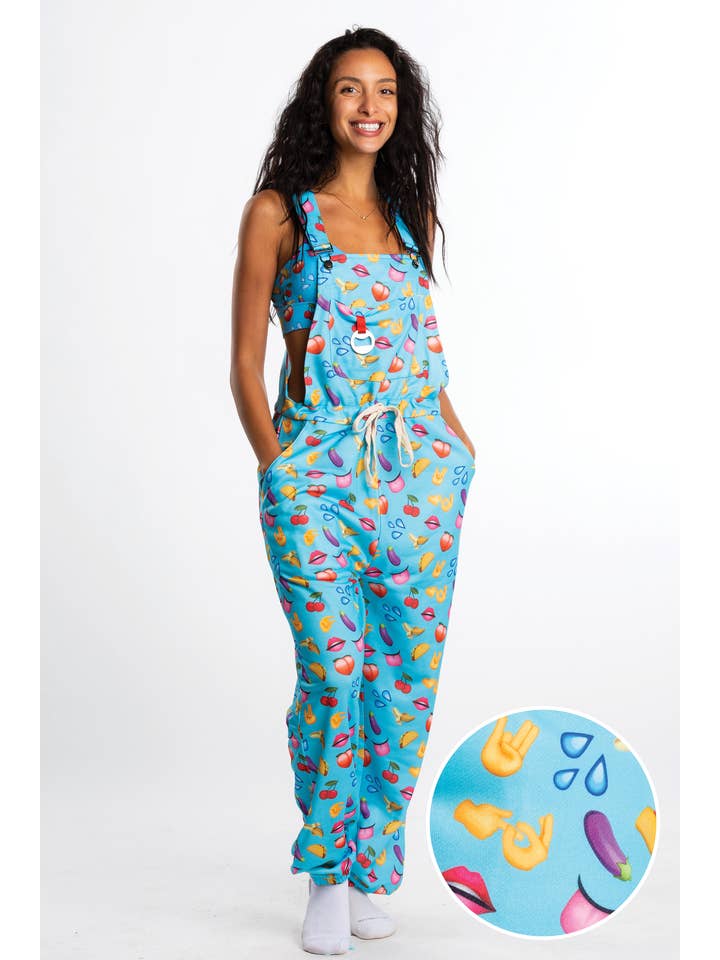 Shinesty, Inc - Wholesale Onesie - Women's - Women's Pajamaralls® Pajama Overalls | The Innuendo Emojis