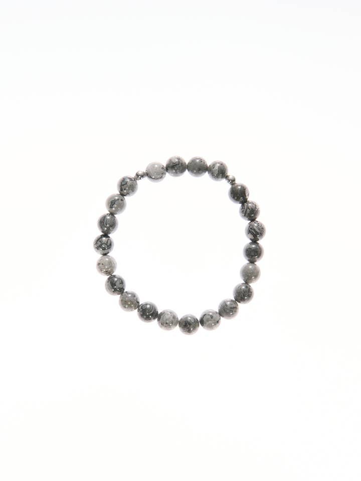 Samsara Men Mala Silver Grey Dolomite for wholesale by samsara collection
