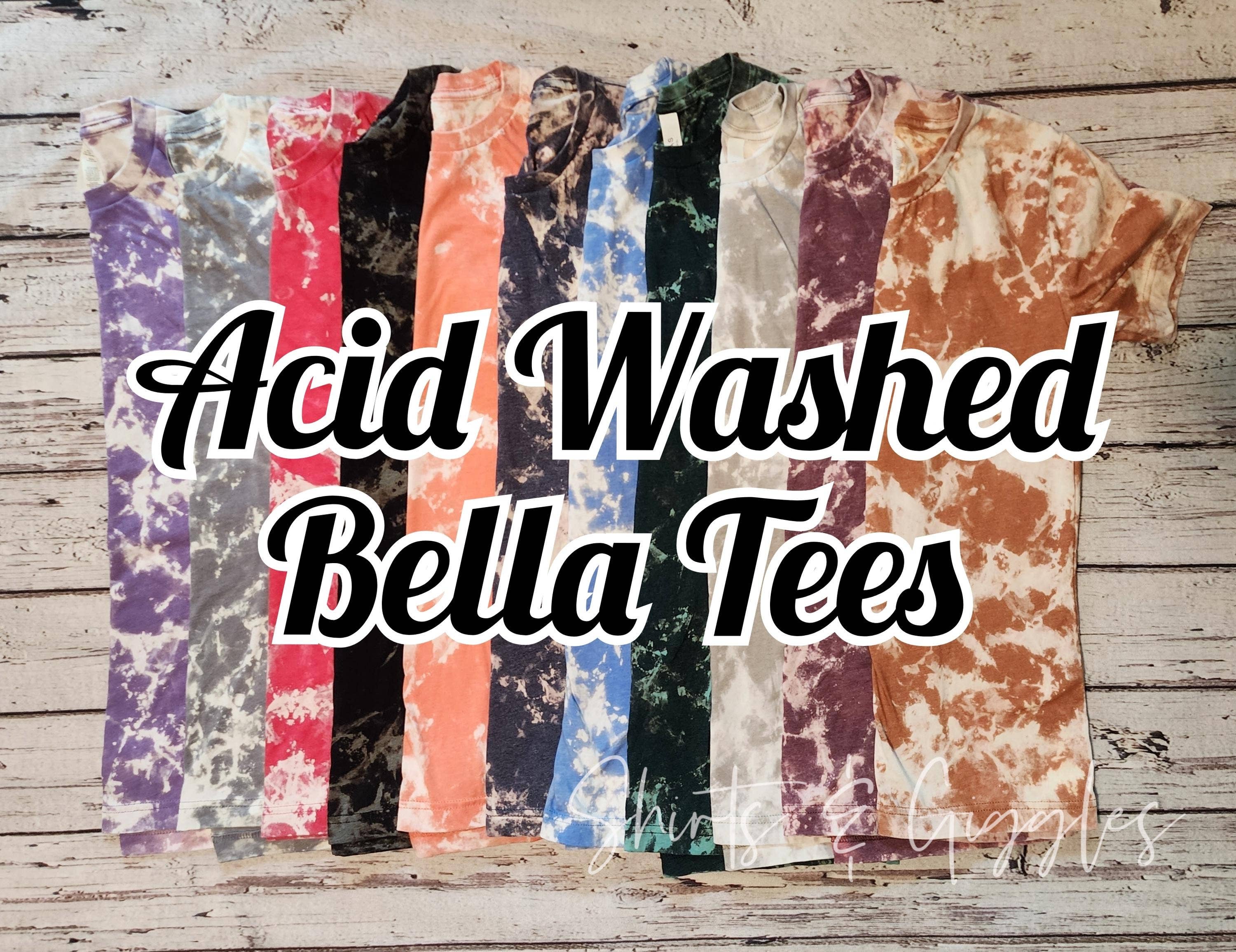 Shirts & Giggles - Wholesale T-Shirt - Women's - Bella+Canvas® Blank Scrunch Bleached T-Shirt, Unisex Tee16