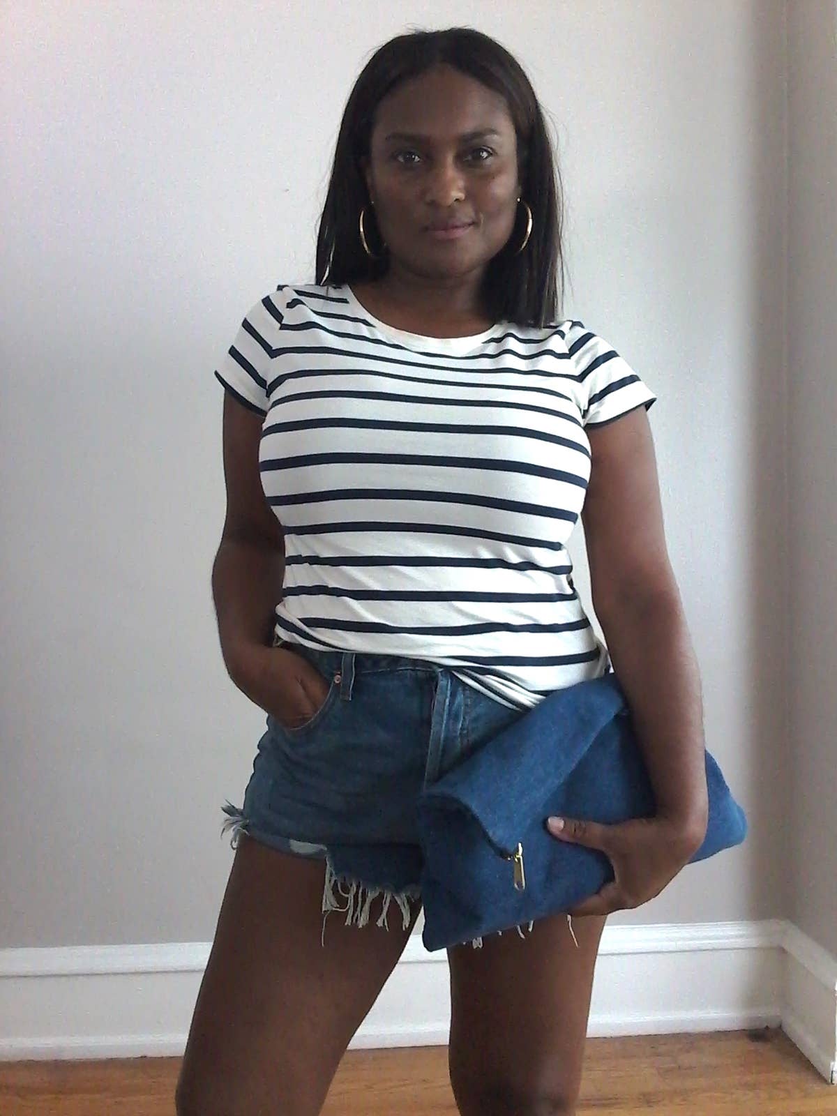 NKHenry - Wholesale Clutch Bag - Women's - Large Minimalist Denim Clutch Bag7