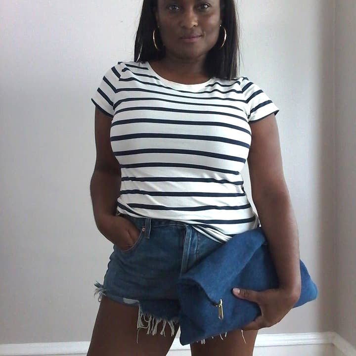 NKHenry - Wholesale Clutch Bag - Women's - Large Minimalist Denim Clutch Bag7