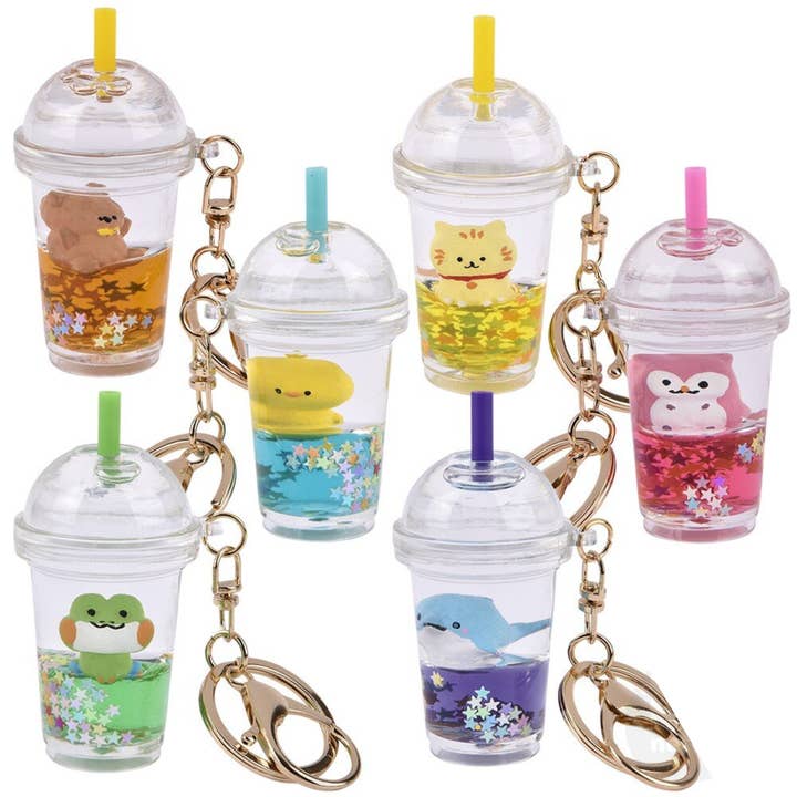 Buddha Yoga - Wholesale Keychain - Kids - Kawaii Animal Smoothie Liquid Keychain For Kids - Assorted
