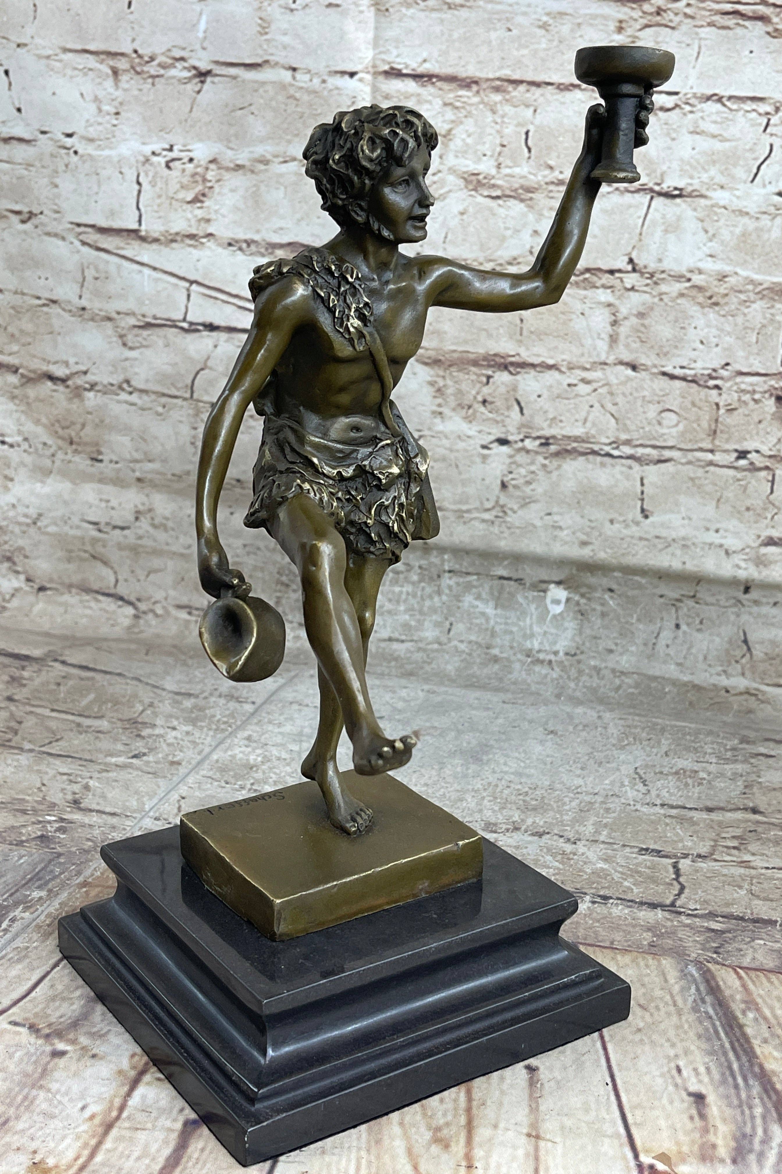 Bronzhaus - Wholesale Sculpture - Greek Roman God of Wine Dionysus Bacchus Bronze Sculpture Statue on Marble Base2