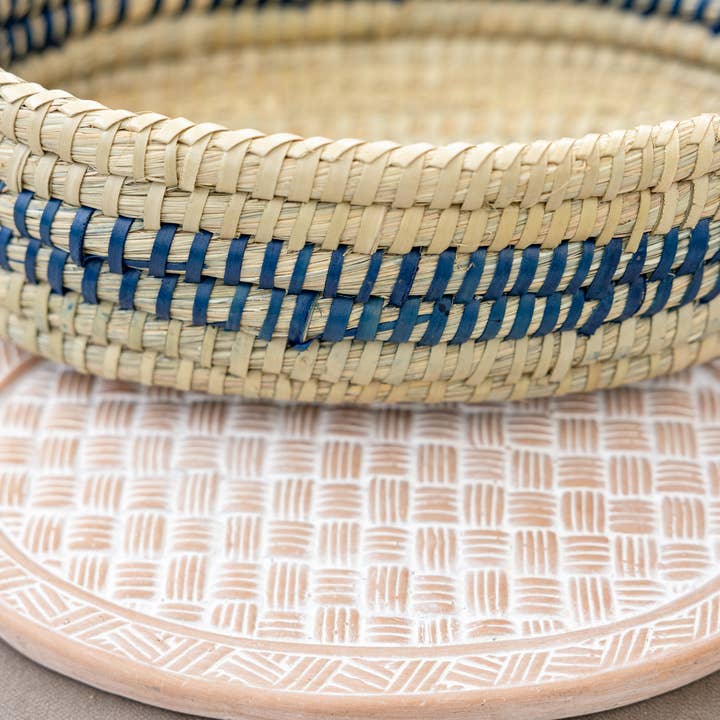 Rahab's Rope - Wholesale Bread Box - Oval Basket Weave Blue Bread Warmer