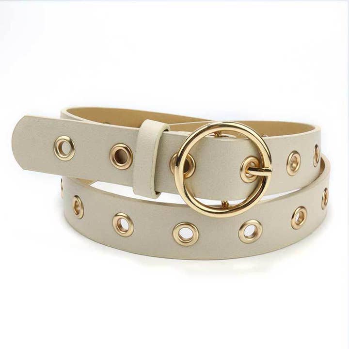 Trendy damebælte med rund spænde - Alsidig denimstil for engroshandel hos SALINA TRADING INC