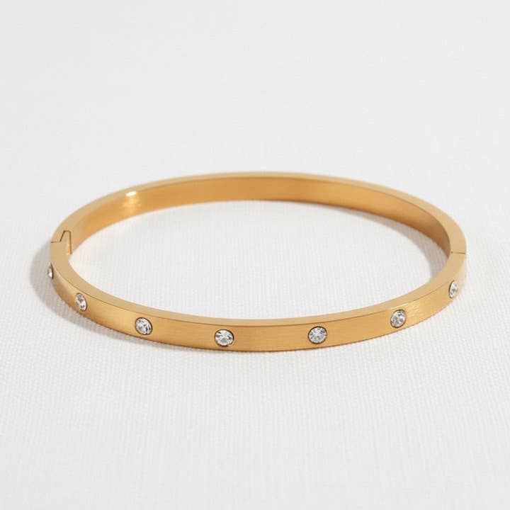 Rose Gold Cubic Zirconia Clasp Bracelet for wholesale by paperln