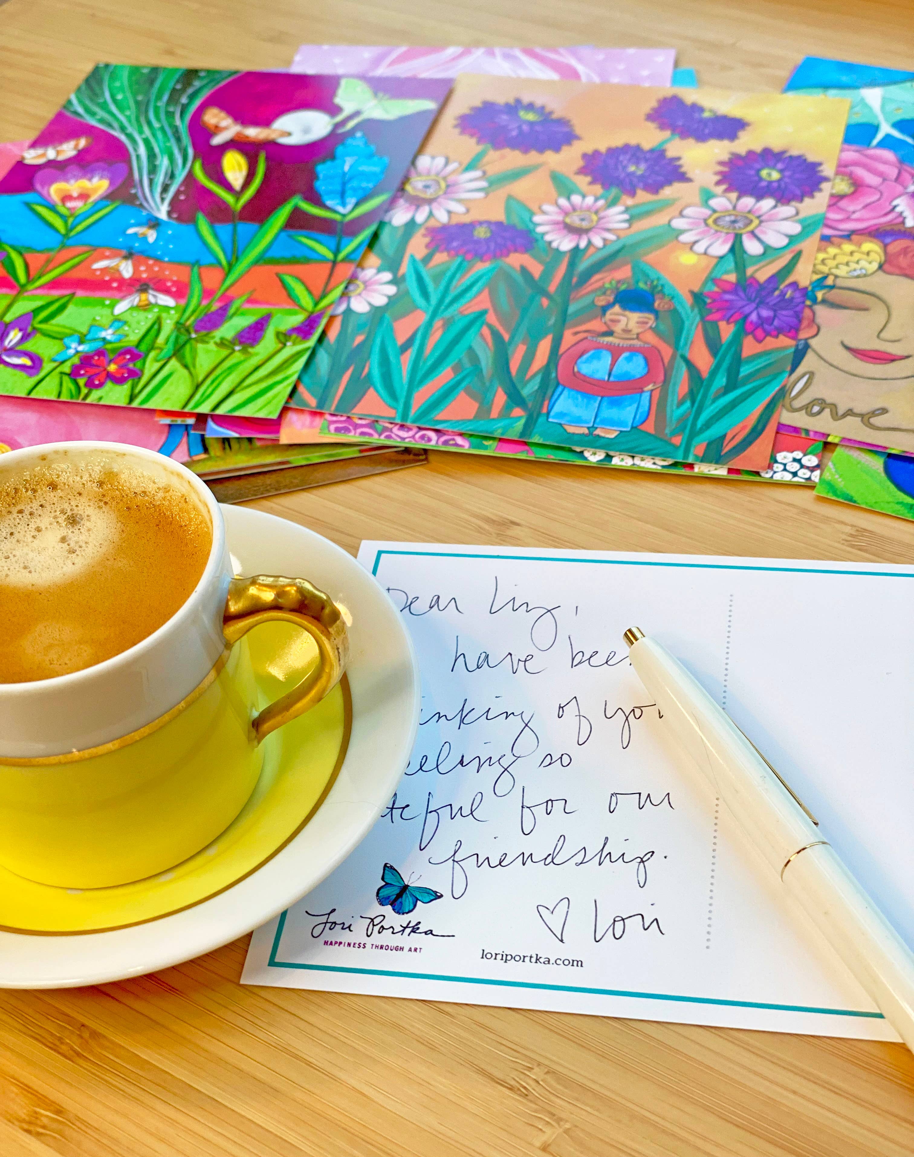 Lori Portka - Happiness Through Art - Vente Assortiment de cartes postales - Pack de cartes postales Vering Love7