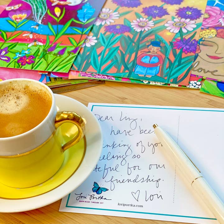 Lori Portka - Happiness Through Art - Vente Assortiment de cartes postales - Pack de cartes postales Vering Love7