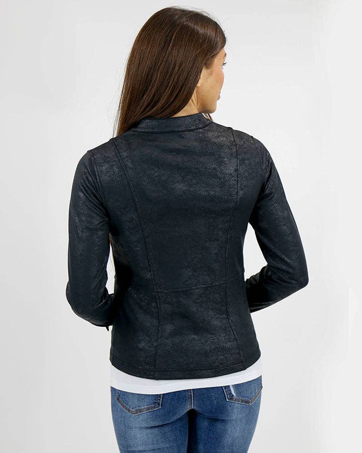 Leather Like Cafe Racer Jacket in Black for wholesale on Faire10