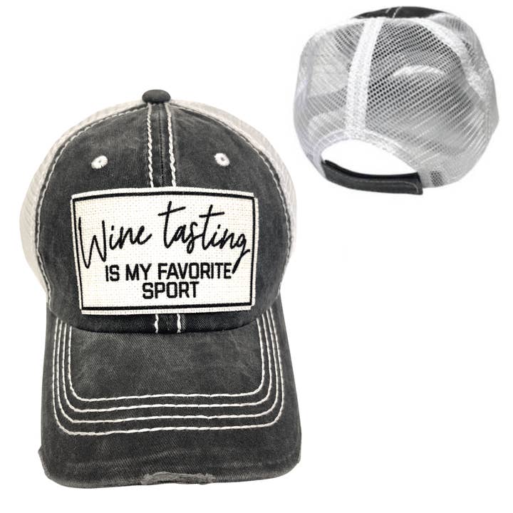 dkhandmade - Wholesale Trucker Hat - Unisex - WINE TASTING IS MY FAVORITE SPORT | UNISEX HAT | DISTRESSED7