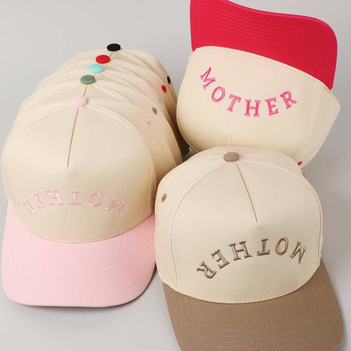 Fashion City - Wholesale Baseball Cap - Women's - MOTHER Upside Down Lettering Embroidery Cap