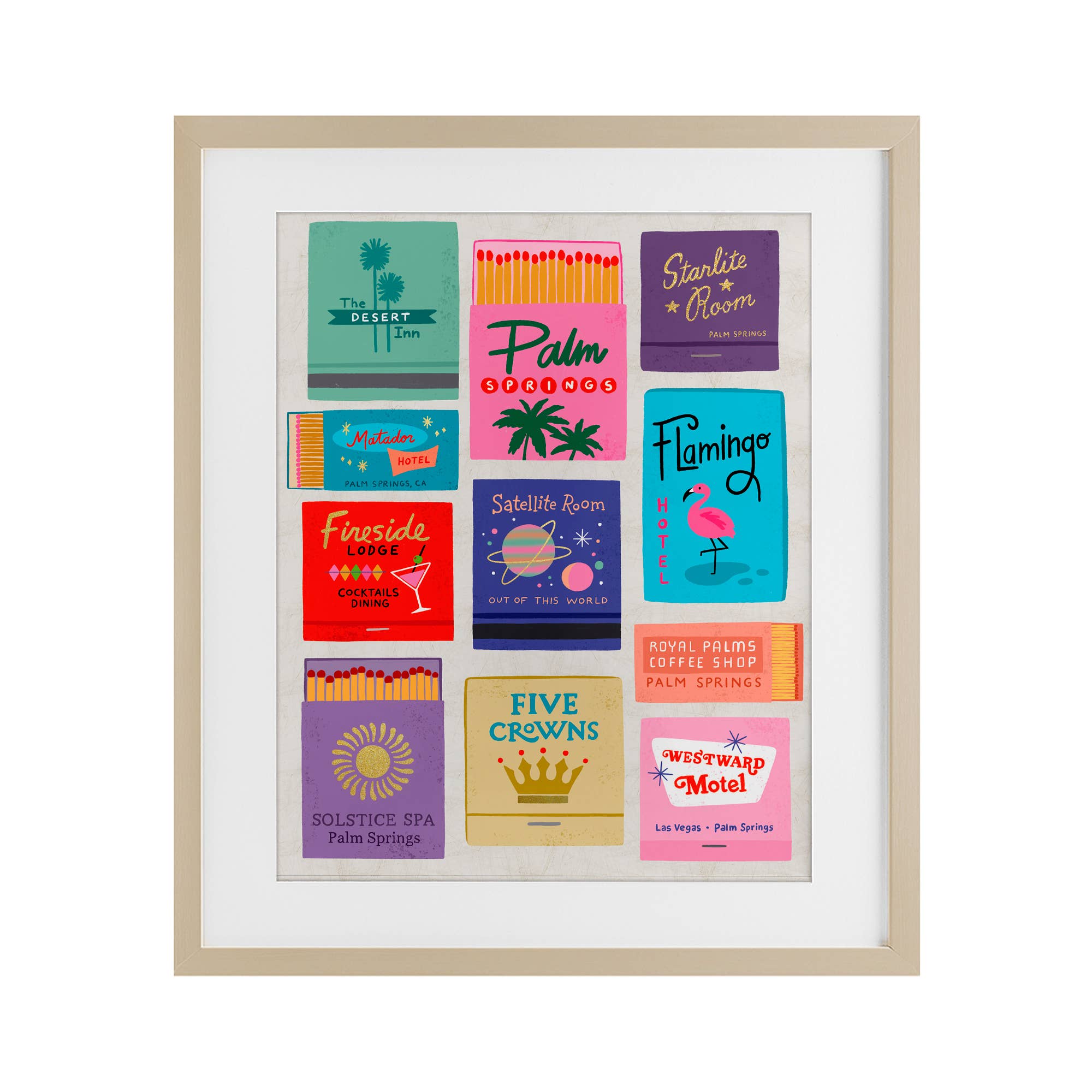 Stupell Industries - Wholesale Wall Sign - Retro Glam Matchbooks - Print Under Glass Wall Art12