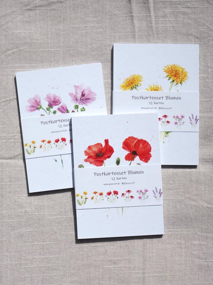 Ensemble de cartes postales fleurs / 12 cartes de fleurs pour la vente par Jona Art