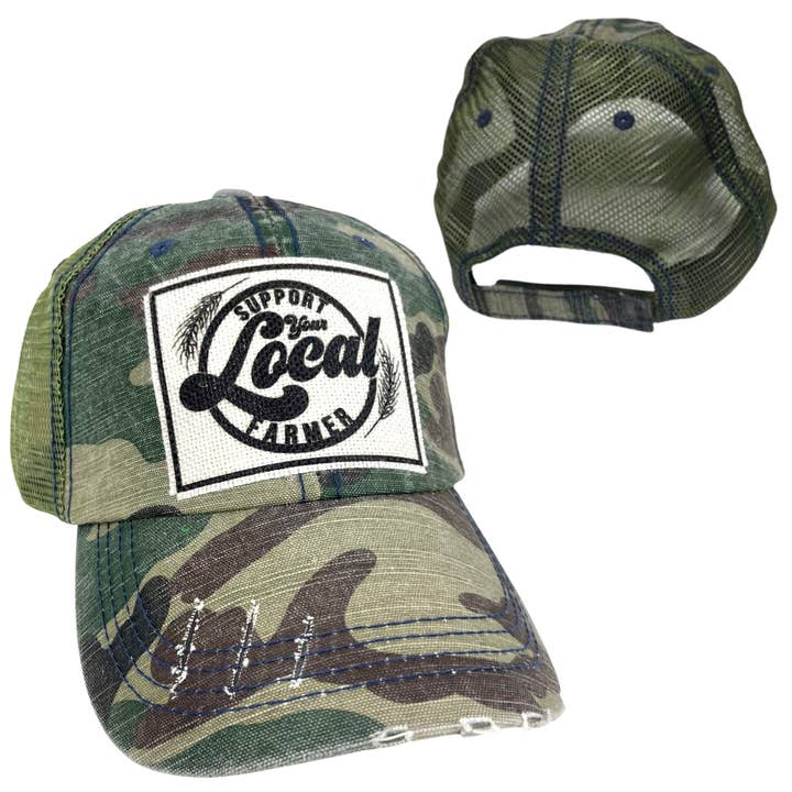 SUPPORT YOUR LOCAL FARMER | UNISEX HAT | DISTRESSED for wholesale by dkhandmade