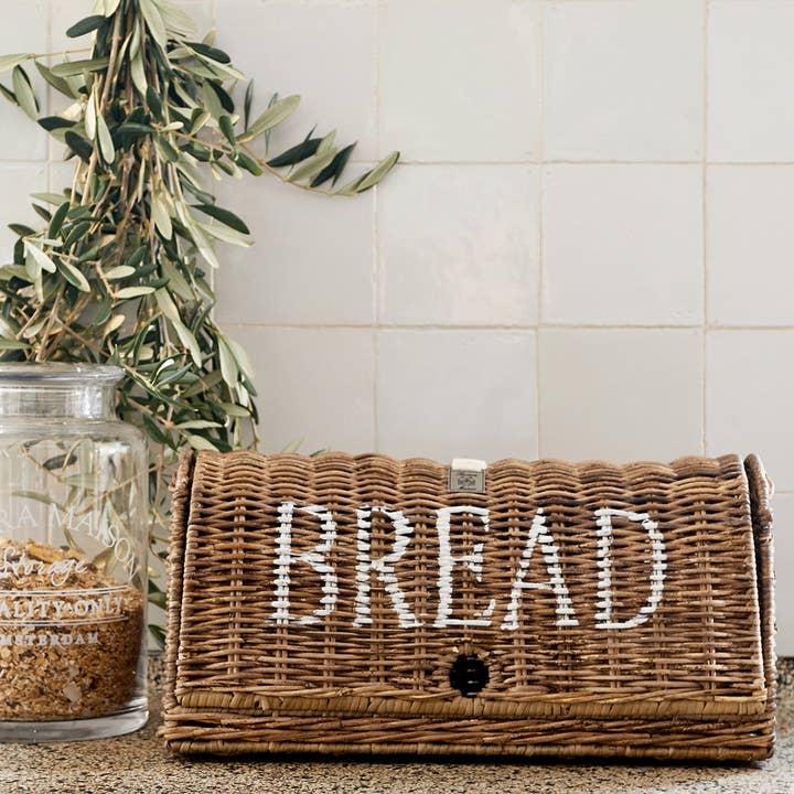 UNIQUE LOVE BRANDS LLC - Wholesale Bread Box - Riviera Maison Rustic Rattan Bread Box - Stylish Storage