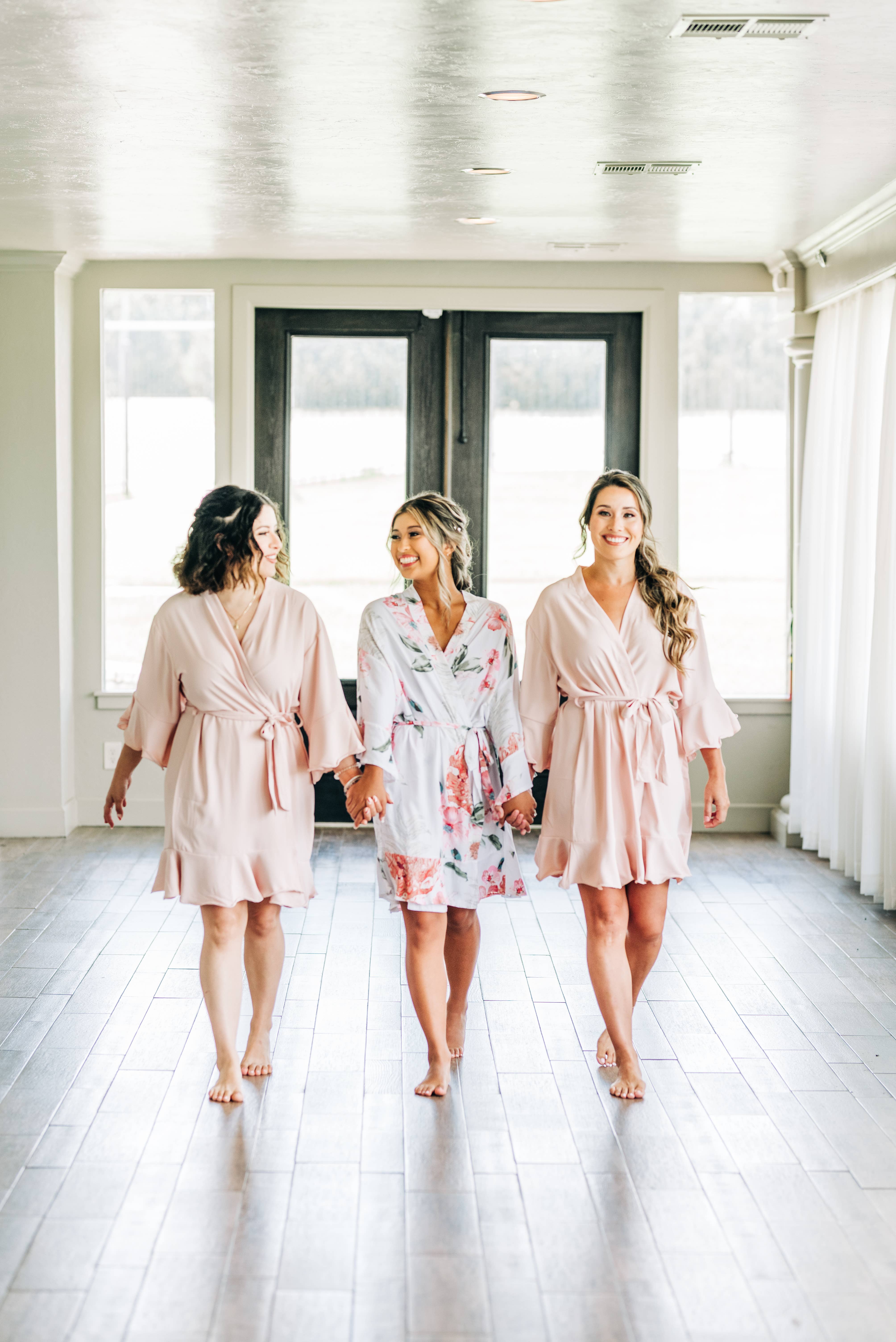 Mackleys - Wholesale Robe - Women's - PREORDER Floral Matte Satin Ruffle Robe4