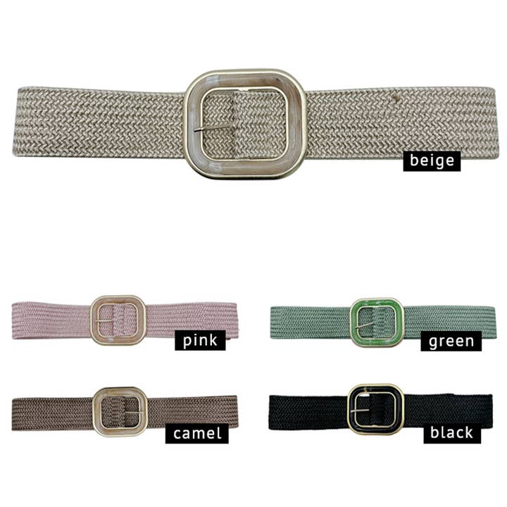Cinturón elástico con hebilla cuadrada para venta al por mayor de Fashion City