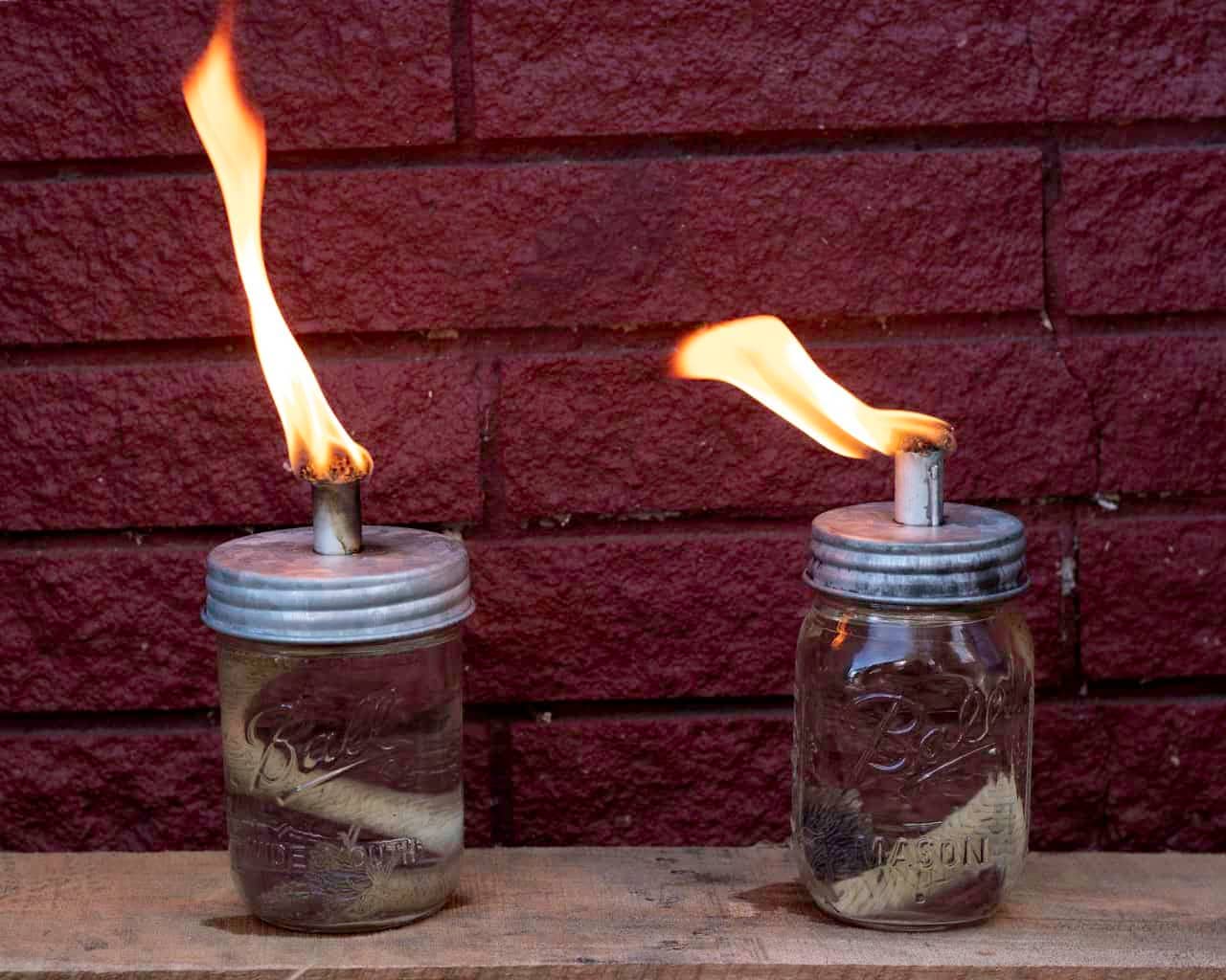 Mason Jar Lifestyle - Wholesale Lantern - Tiki Torch Oil Lamp Lid in Galvanized Metal for Mason Jars1