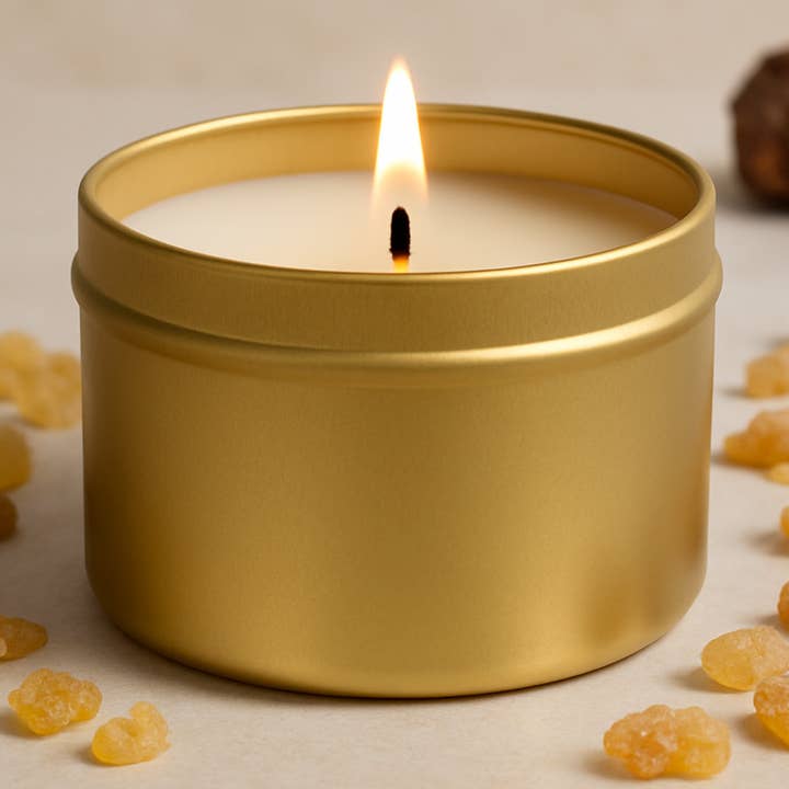 Frankincense and Myrrh Travel Candle - 4 oz for wholesale by LIGIA'S CANDLE COLLECTION