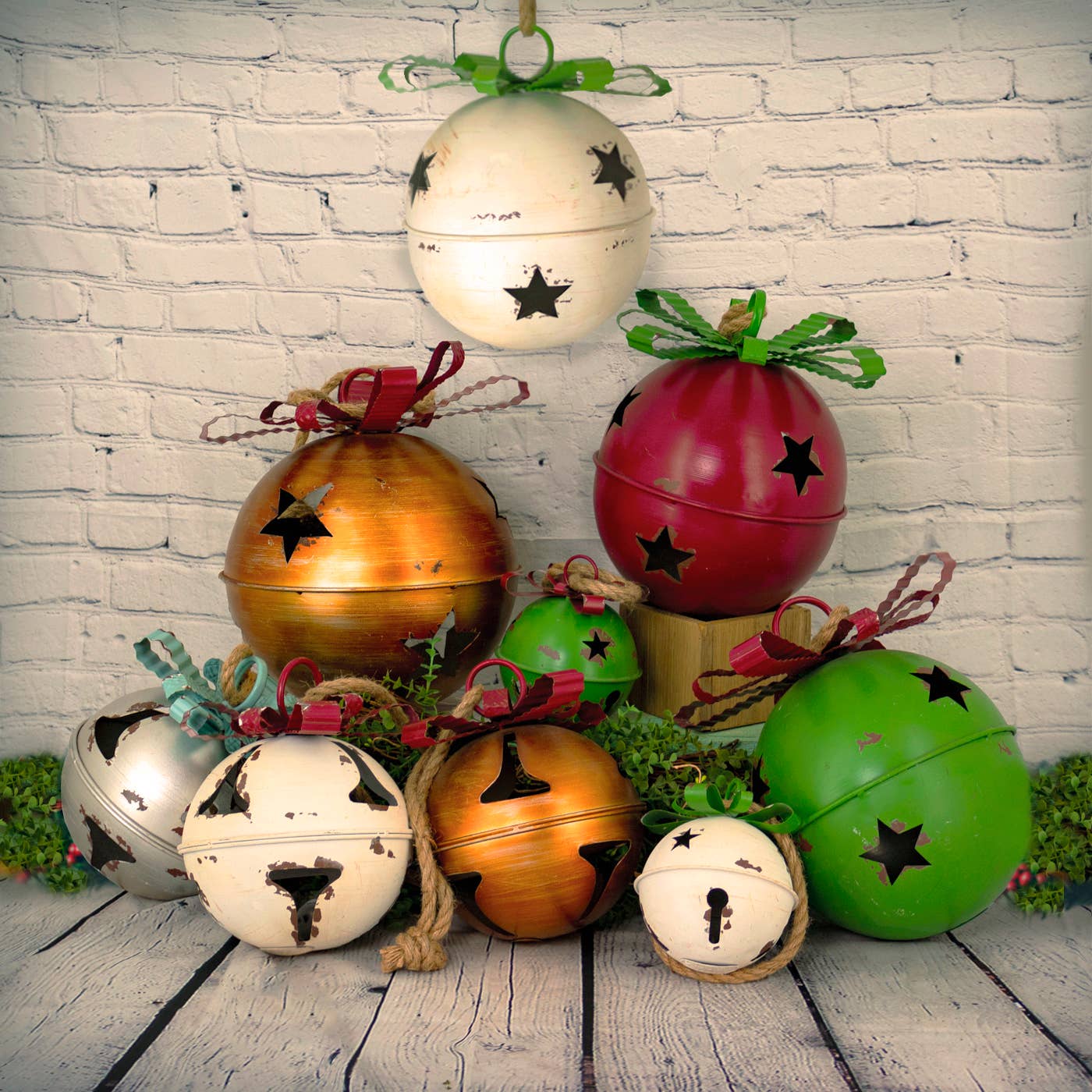 Zaer Ltd. International - Wholesale Ornament Set - Colorful Large Christmas Bells- 9 Assorted Colors8