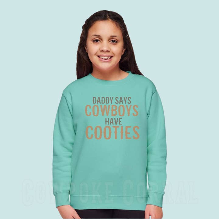 COWBOYS HAVE COOTIES YOUTH CREWNECK SWEATSHIRT for wholesale by Cowpoke Corral