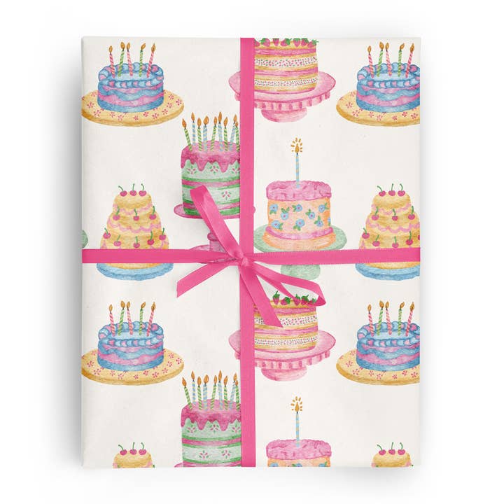 Vivie and Ash - Wholesale Wrapping Paper Roll - Watercolor Cakes Wrapping Paper Roll