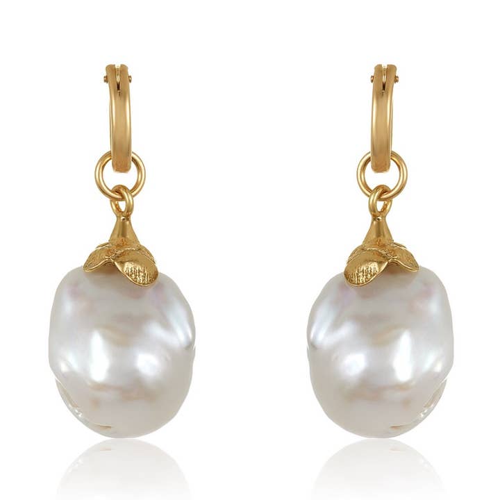 Daisy Pearl Earrings for wholesale by Mabel Chong