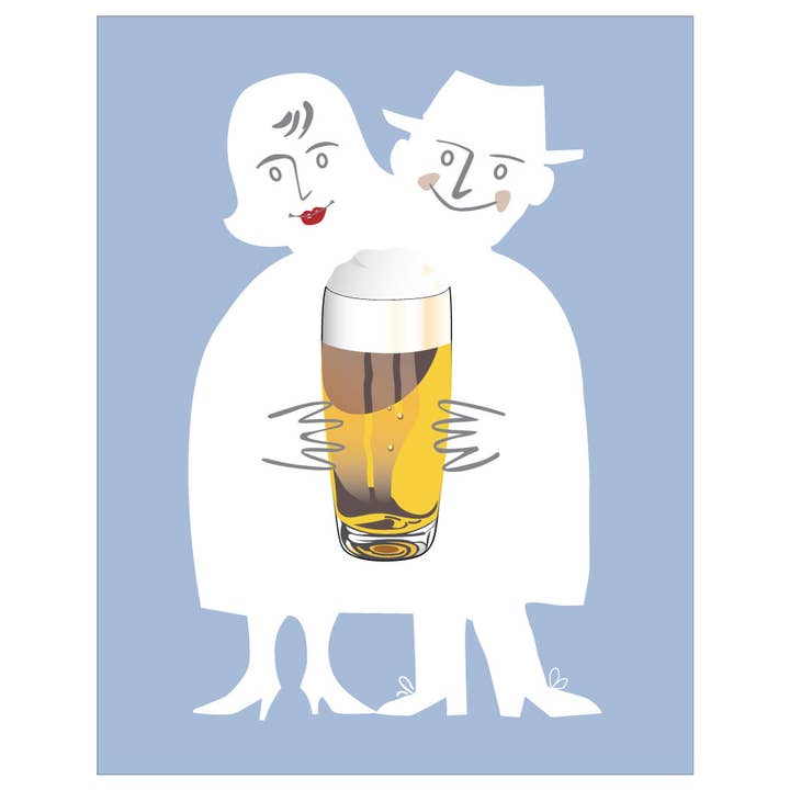 5 „x 7" Beer Loving Couple Wenskaart voor wholesale door Fridgedoor