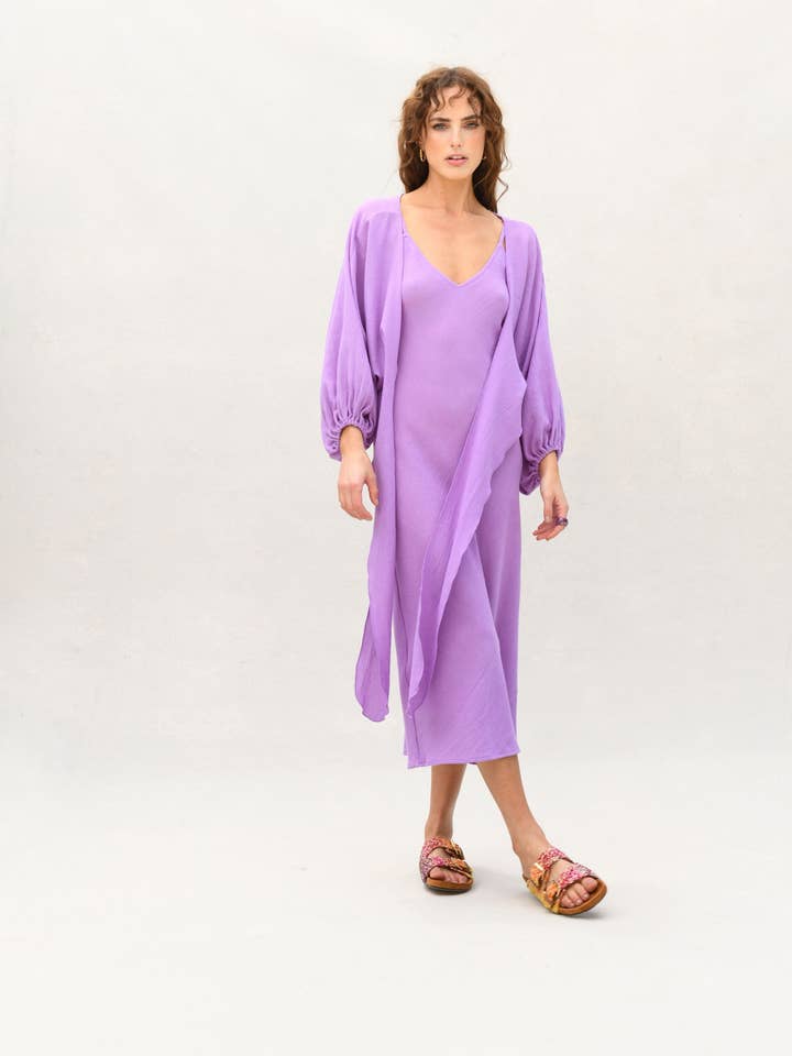 Candace Wrap Top & Slip Dress : Purple Burlap for wholesale by JULIE HARRAH