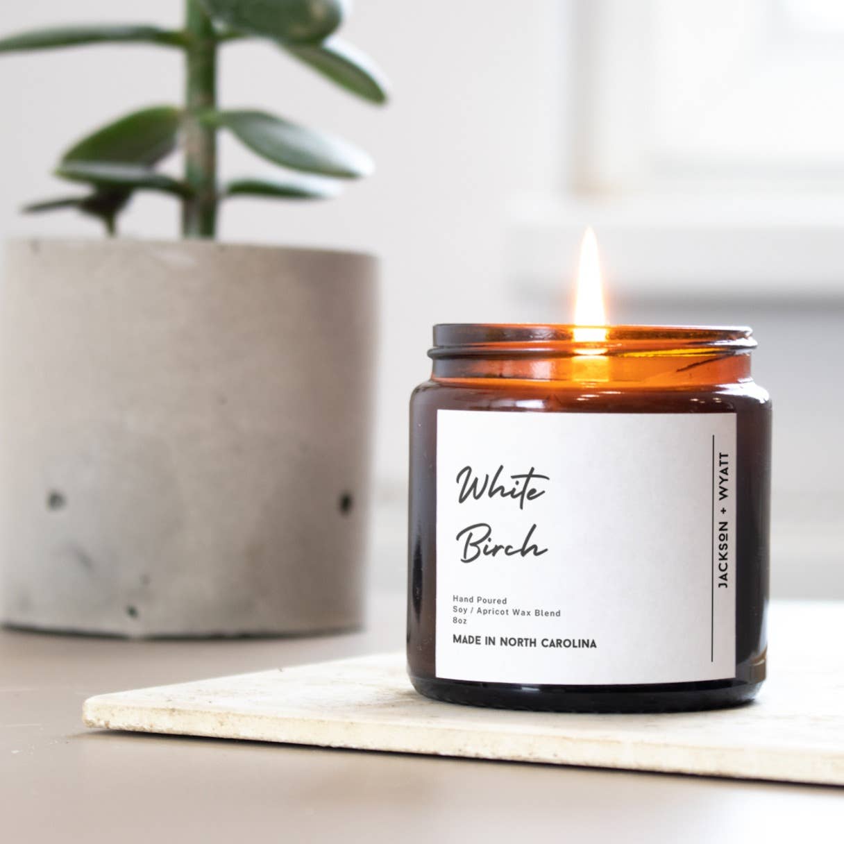 Jackson + Wyatt - Wholesale Jar/Filled Candle - White Birch - Organic Soy Apricot Candle - Year Round1
