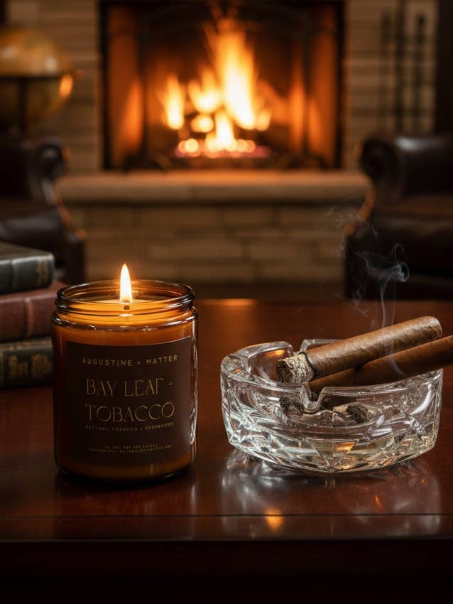 Bay Leaf + Tobacco - 7oz Soy Candle for wholesale by Augustine + Matter Candle Studio