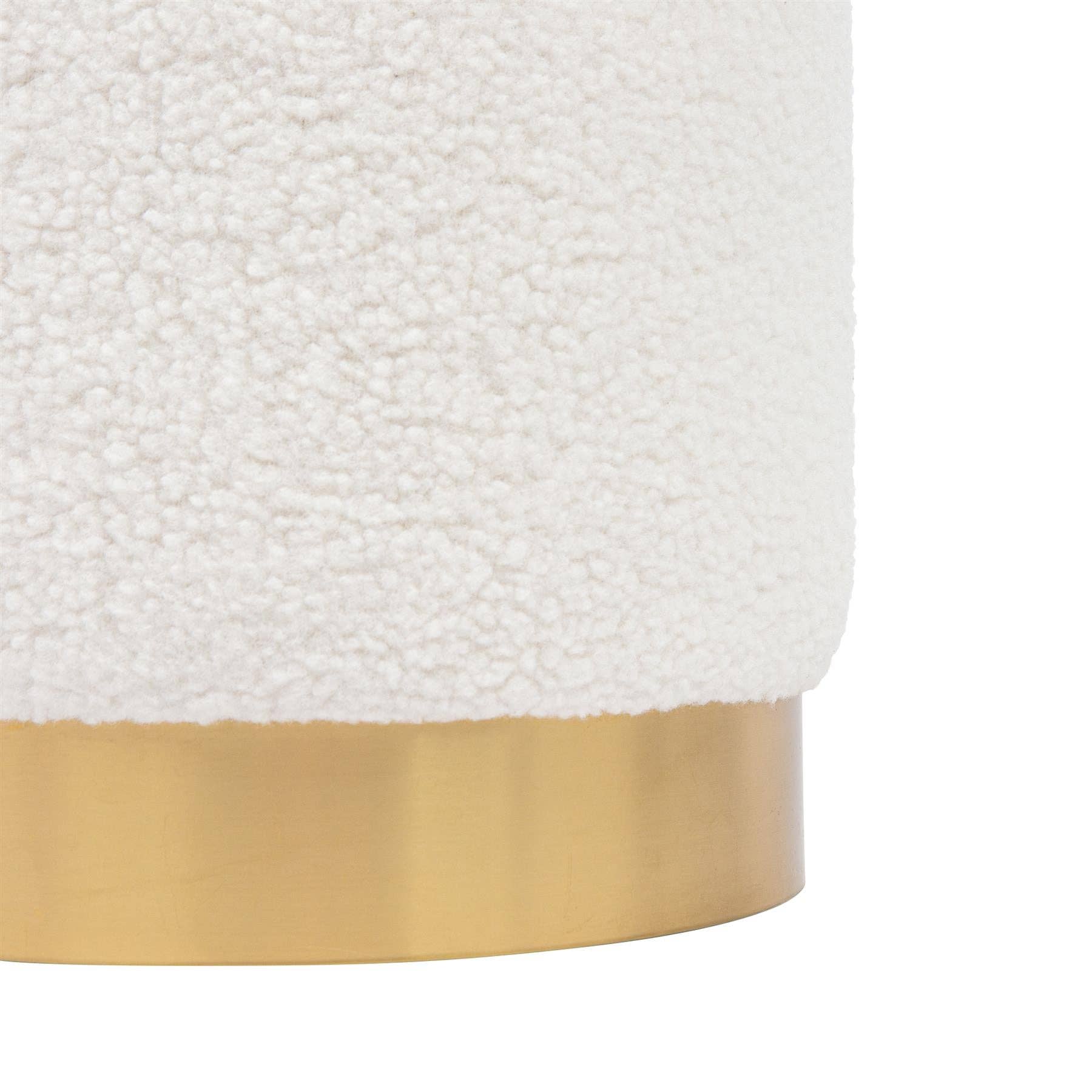 Rinkit Ltd - Wholesale Stool - Cream H36 x D29cm Round Boucle Footstool - By Harbour Housewares4