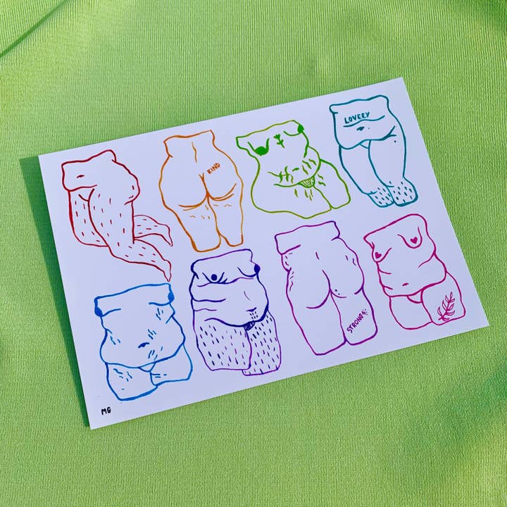 Impressão de nus arco-íris por atacado de Meg Garrod Art