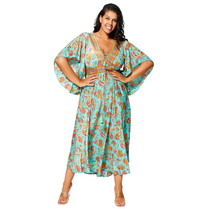 LONG SHORT SLEEVE SUMMER DRESS MCMAXIP0010G for wholesale by Aller Simplement