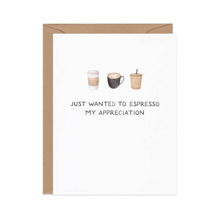 Amy Zhang - Wholesale Thank You Card - Espresso My Appreciation — Coffee Pun Thanks Card1