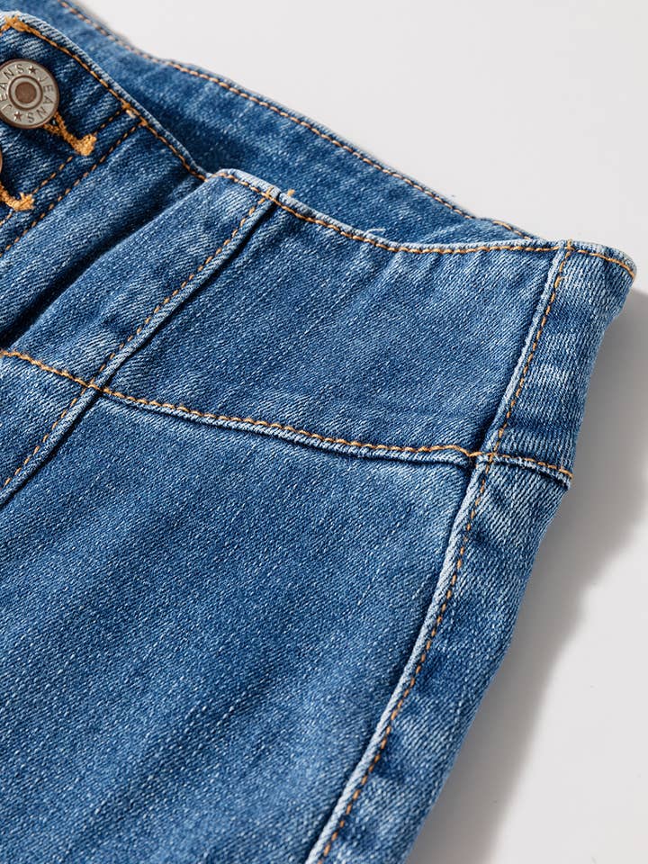 FULL TIME PURCHASE - Wholesale Jeans - Women's - High Waist Button Fly Seamed Raw Hem Flare Jeans8